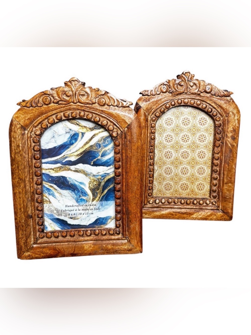 Two 4x6 Solid Wood (mango & rosewood) India tabletop Archway frames Global Boho